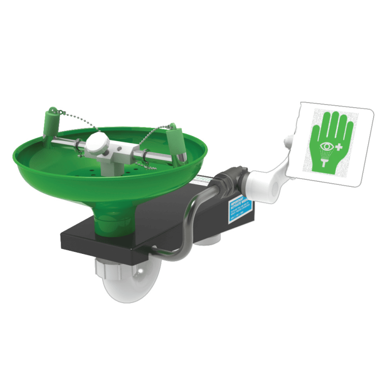 Lavaojos de Pared de Acero Inoxidable con Recubrimiento en Polvo